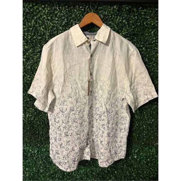 carbon2cobalt 100% Linen Button Down Shirt Sz Medium Tall - Picture 1 of 4